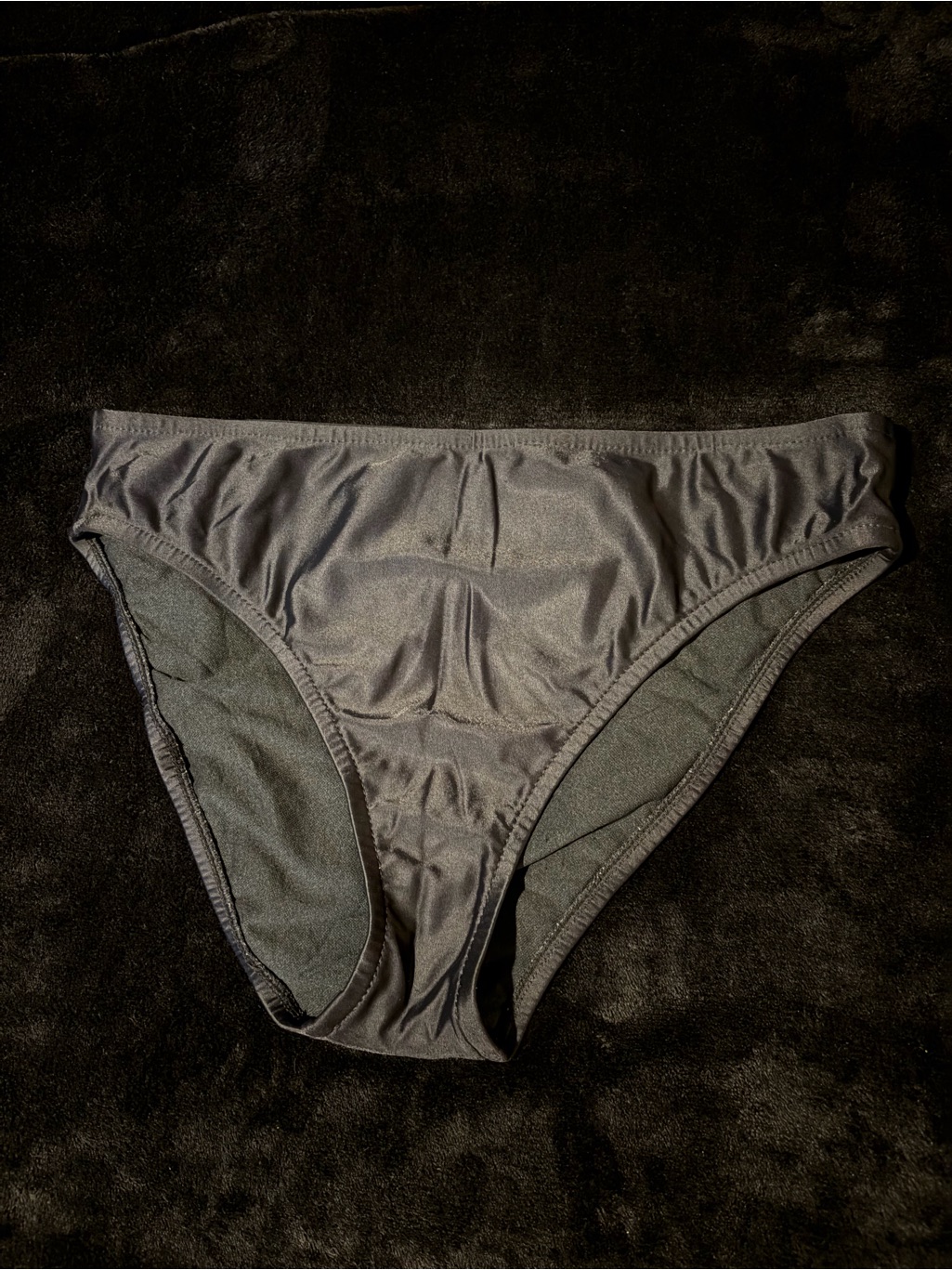 Satin-Look Black Bikini Bottom